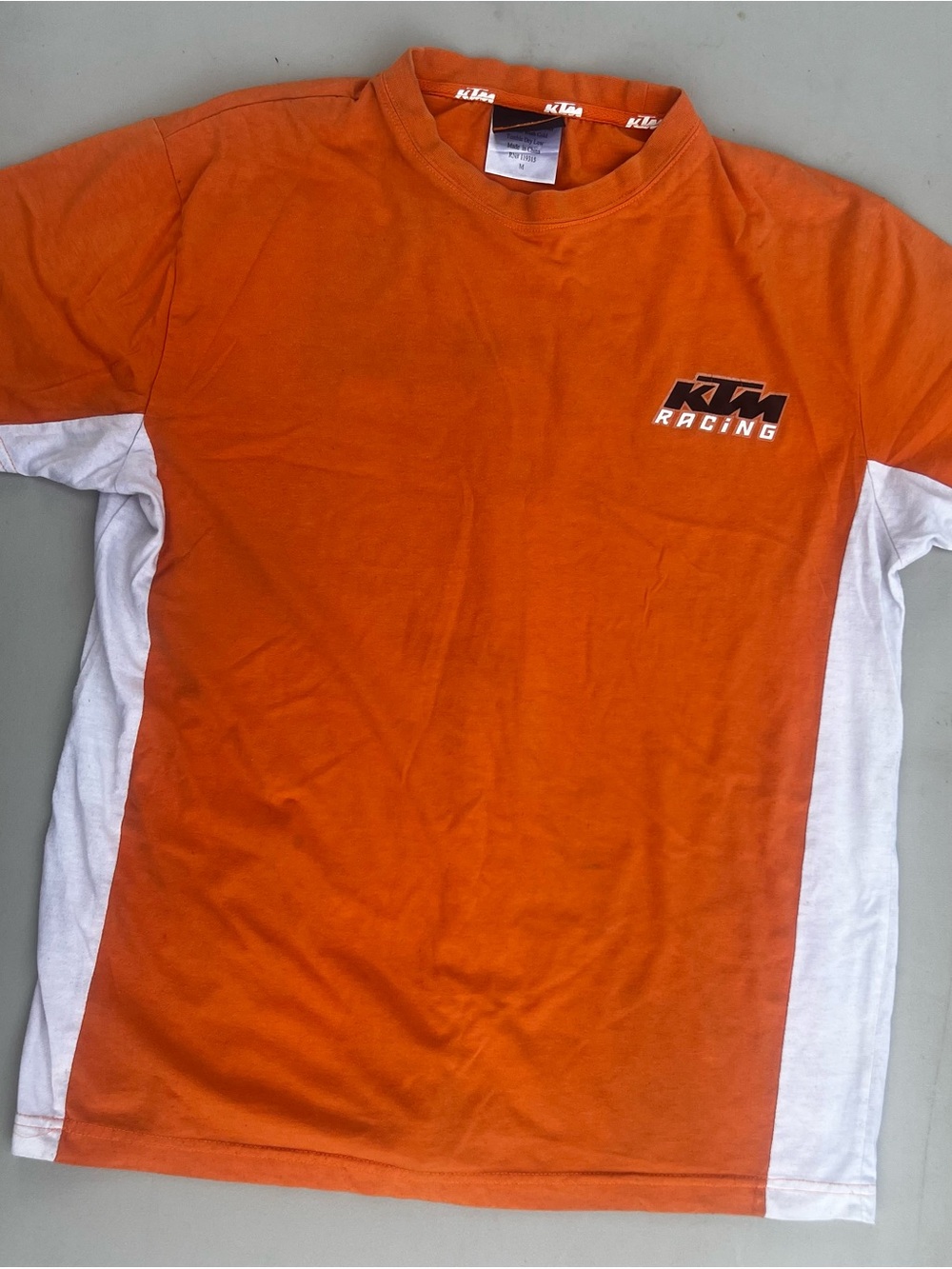 KTM Racing Men’s Orange Short Sleeve Tee with White Side Panels